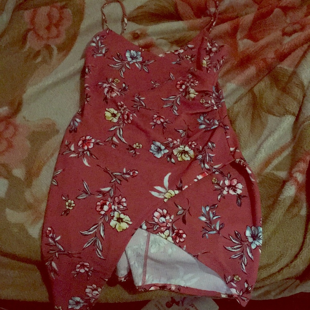 Pink floral dress